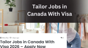 Tailor Jobs in Canada With Visa 2026